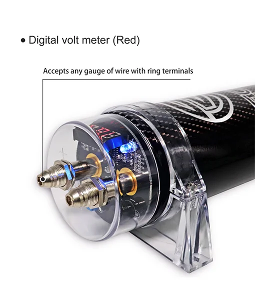 Simple R1D 1.0 Farad Car Audio Energy Storage Reinforcement Capacitor with Digital Read-Out
