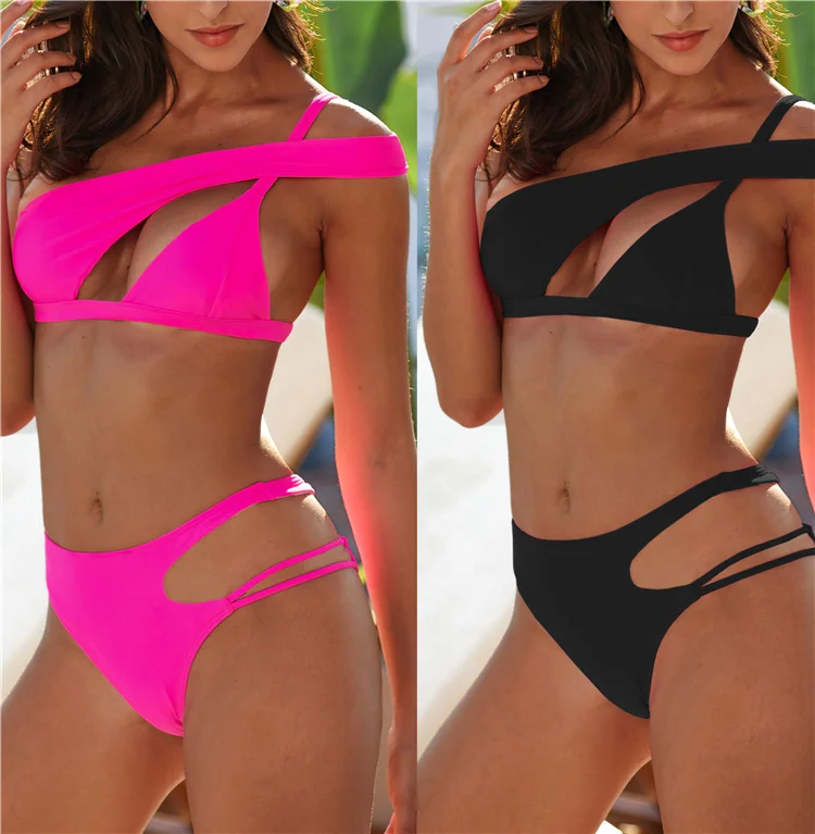 Wholesales Roupa De Banho Micro Bikini Model 2021 High Quality Bandage Bikinis Hollow Swimwear Sexy Sling Swimsuit Women Bikini
