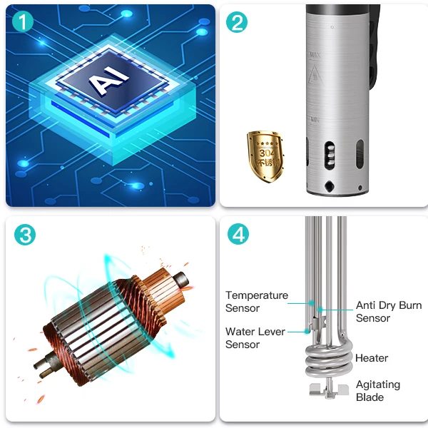 1100W IPX7 Sous Vide Machine Digital Precise Temperature Control Slow Cooker Household Appliances Healthy Food