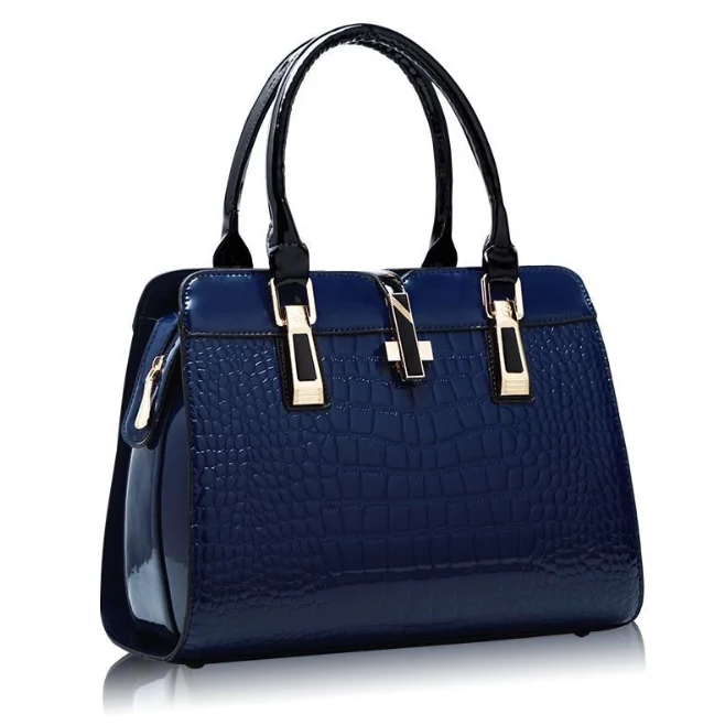 
Patent Crocodile PU leather women handbags, high quality shoulder bag 
