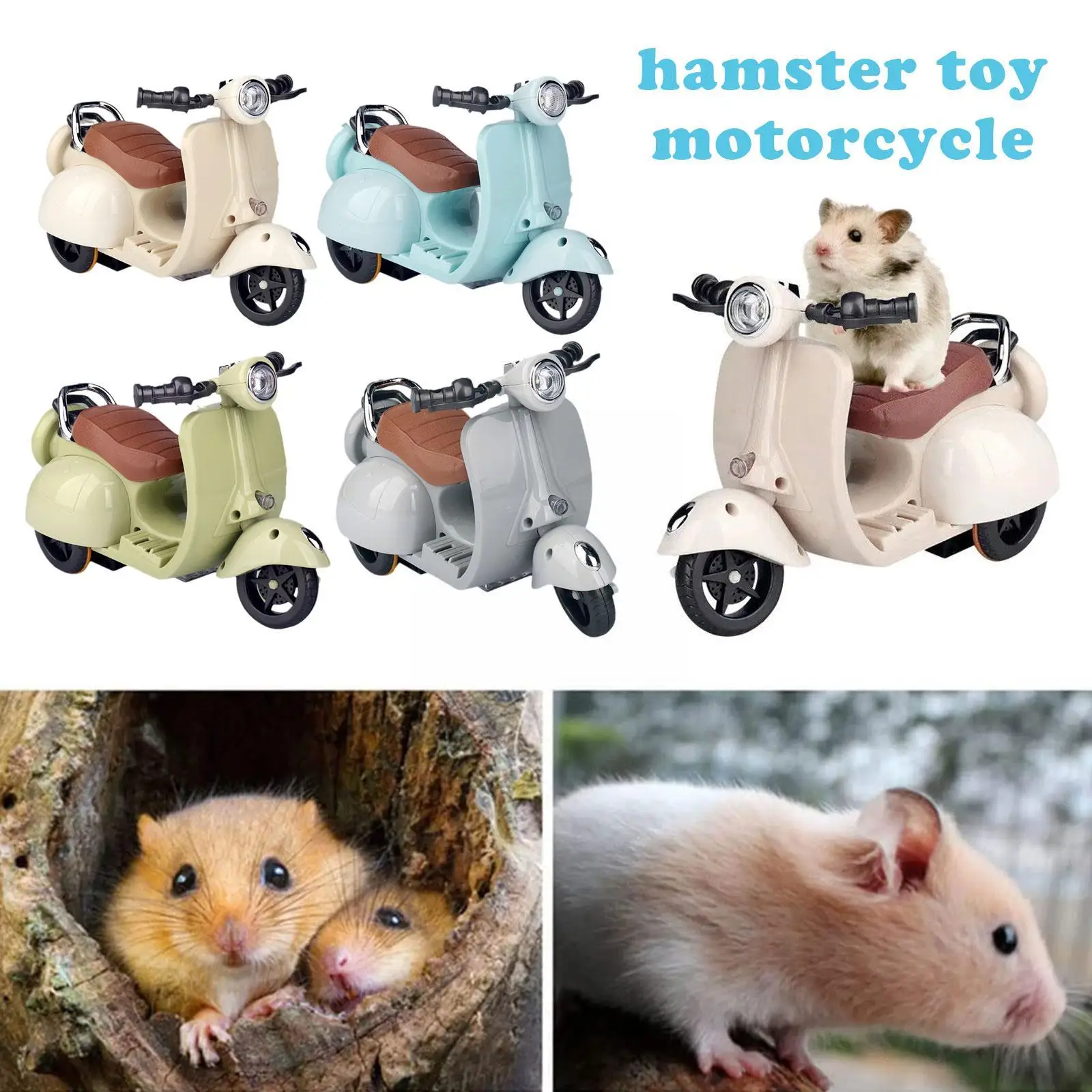 Hamster Stunt Motorcycle Hamster Toys 360 Degree Toy Electric Pet Scooter Light Music Rotating Gifts Supplies