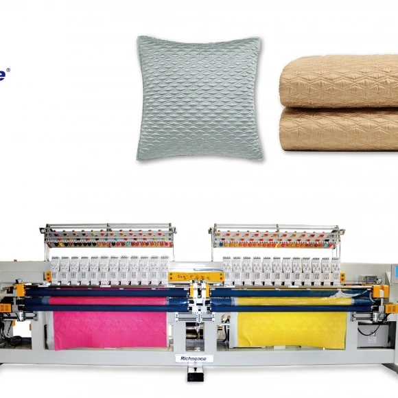 
 Компьютеризированная многоцветная двухвальная стеганая и вышивальная машина Richpeace  