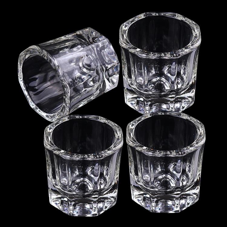 Nail art Glass Crown Acrylic Cup Acrylic Liquid Powder Disposal Glass Dappen Dish Crystal Special Nail Cup For Powder Nail Art