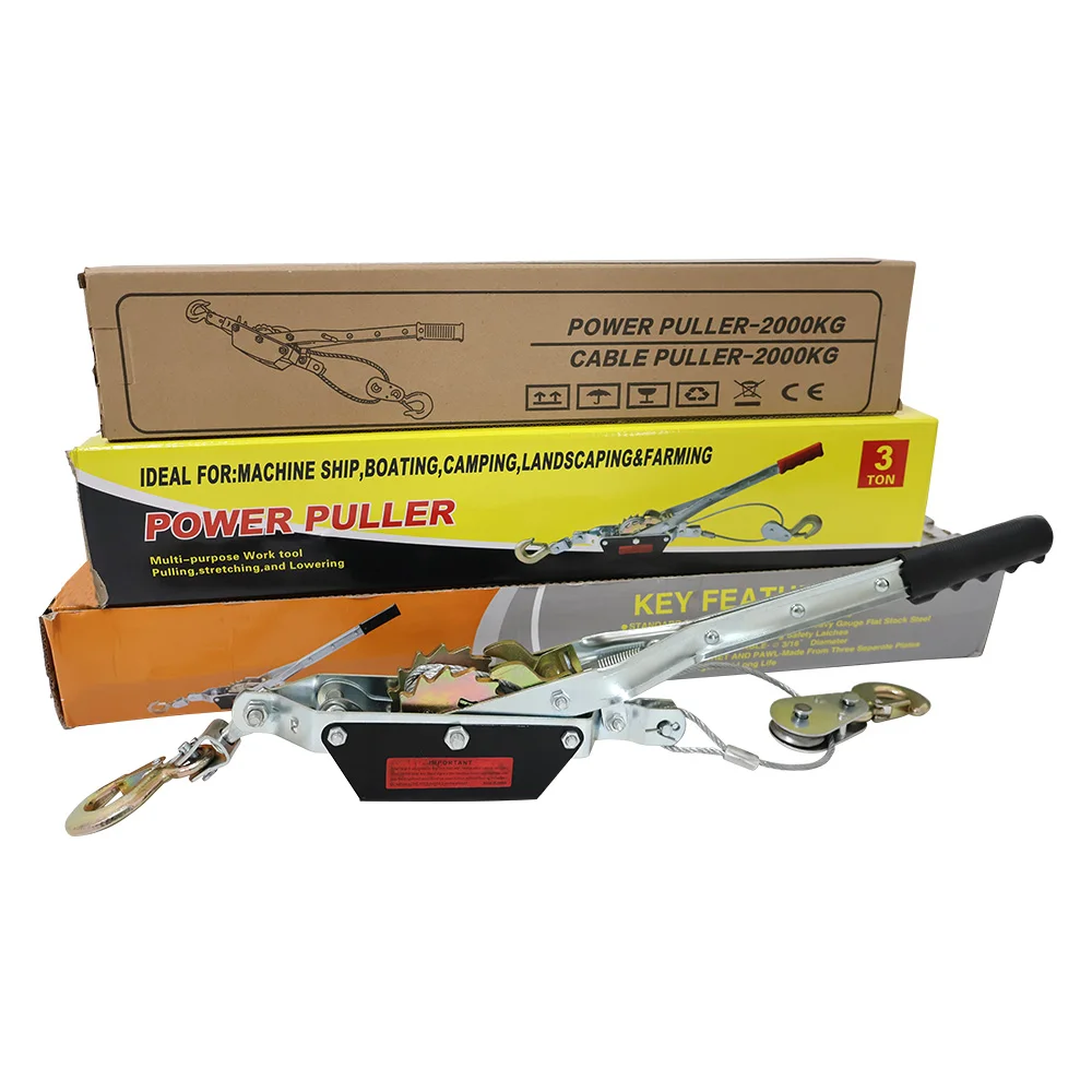 Factory hot selling HOIST RATCHET HAND LEVER PULLER COME ALONG DOUBLE HOOKS CABLE