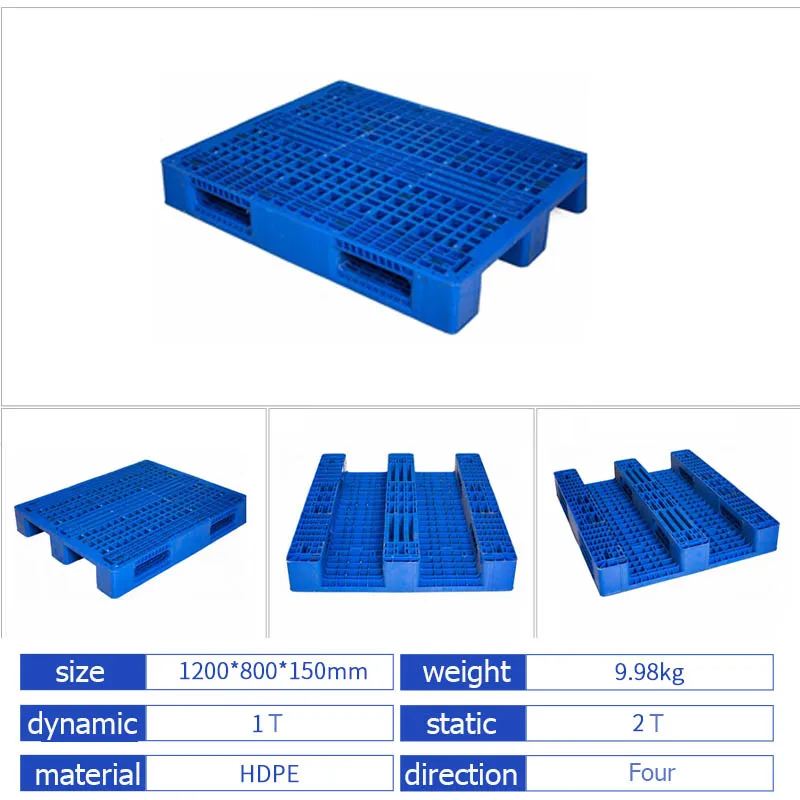 warehouse double side blue plastic pallet cheap price HDPE material new