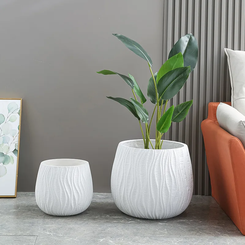 New sale home garden modern decorative flower pots living room pot de fleur decoration fiberglass clay planter pots
