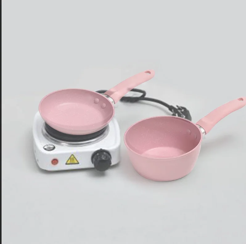mini cookware sets for baby complementary food with bakelite hand aluminum alloy have electric furnace