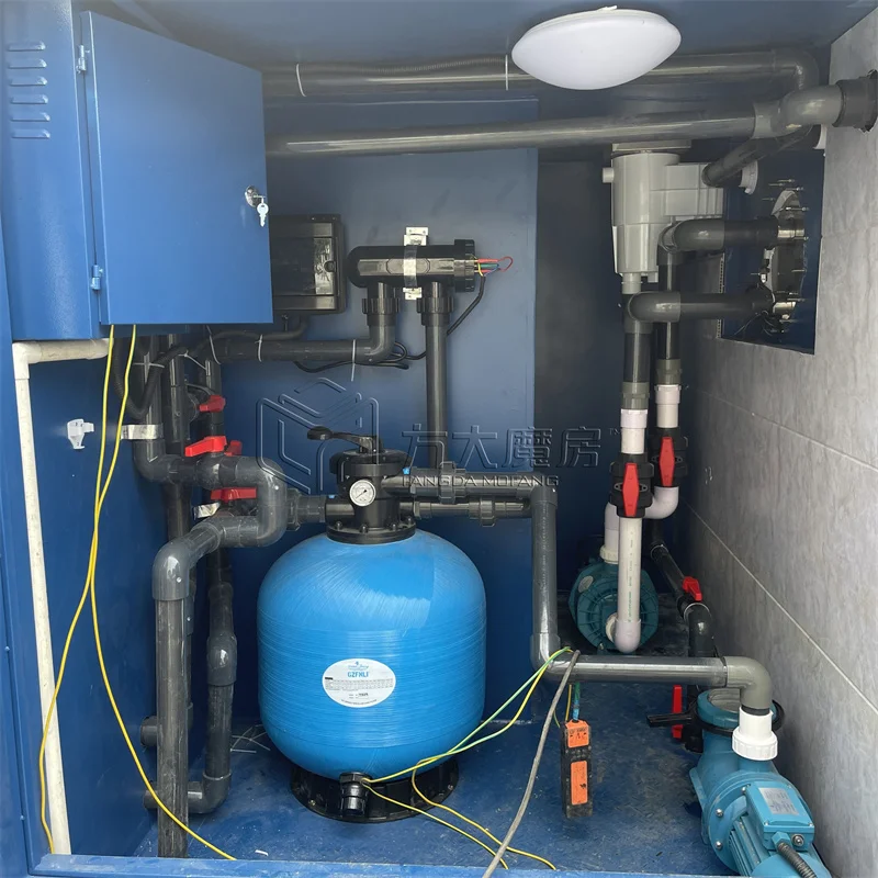 20ft 40ft customized outdoor fiberglass swimming container pool and Circulating Filtration