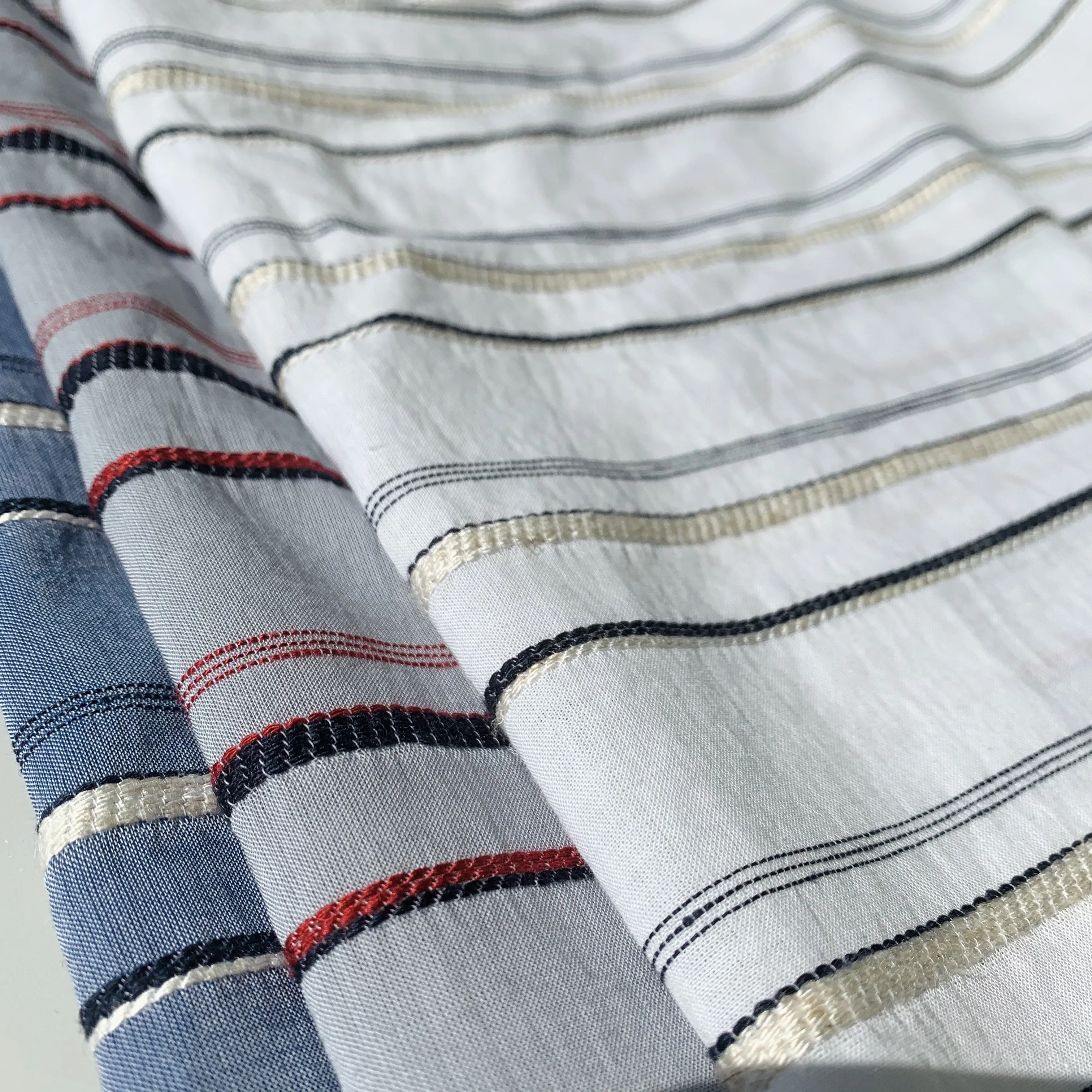 Japanese yarn dyed stripe dobby clothing linen fabric for clothes KYC666-55 D/#1