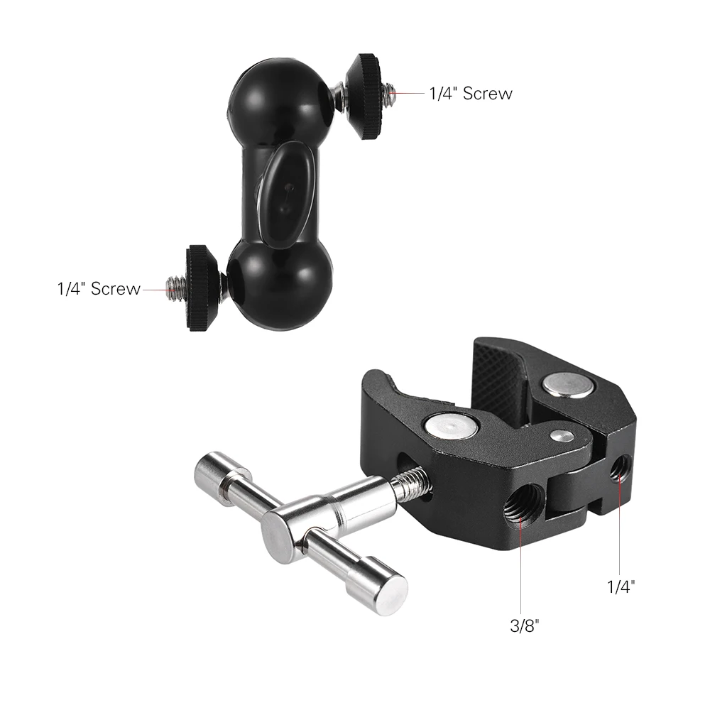 Multi -functional Super Clamp Variable Friction Magic Arm with Camera Bracket for mounting LED Light Camera DSLR
