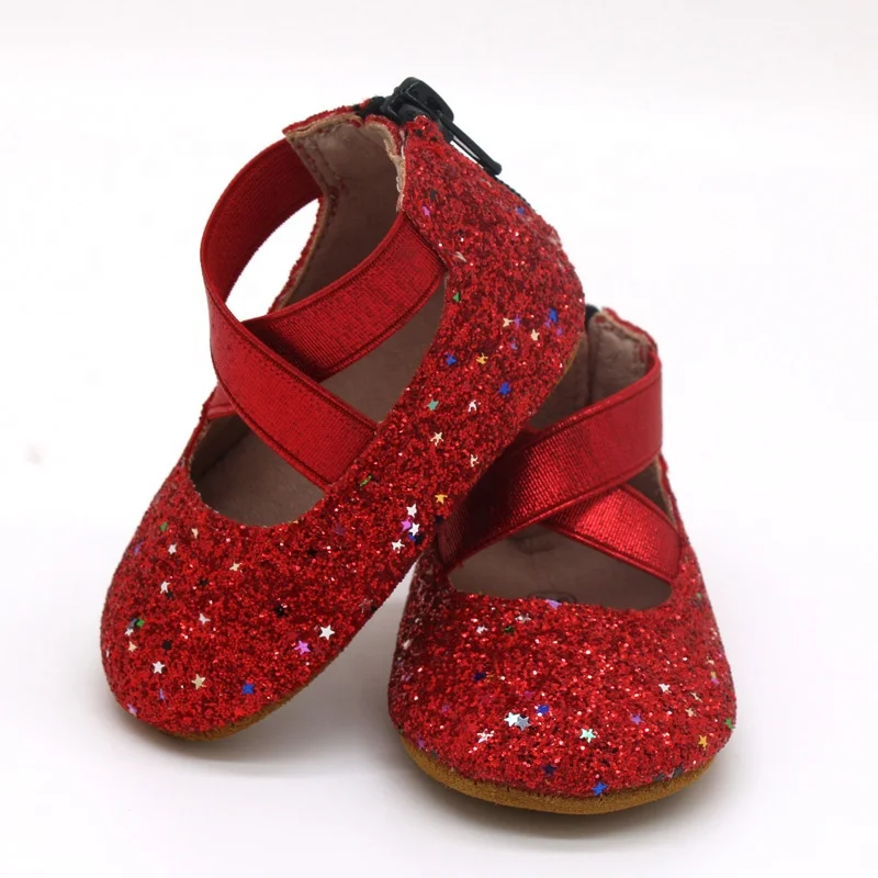 
2020 birthday soft sole glitter mary jane baby red ballet shoe 