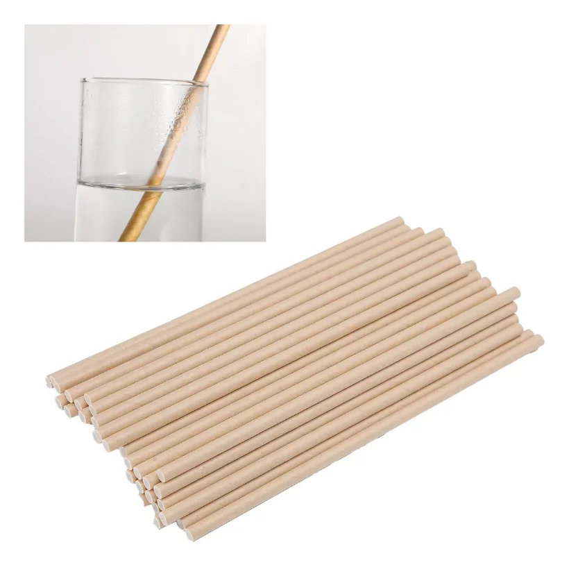 0.4-1.5 cm Diameter Kraft Paper Camel Aspetic Food Grade Paper Straw for Party