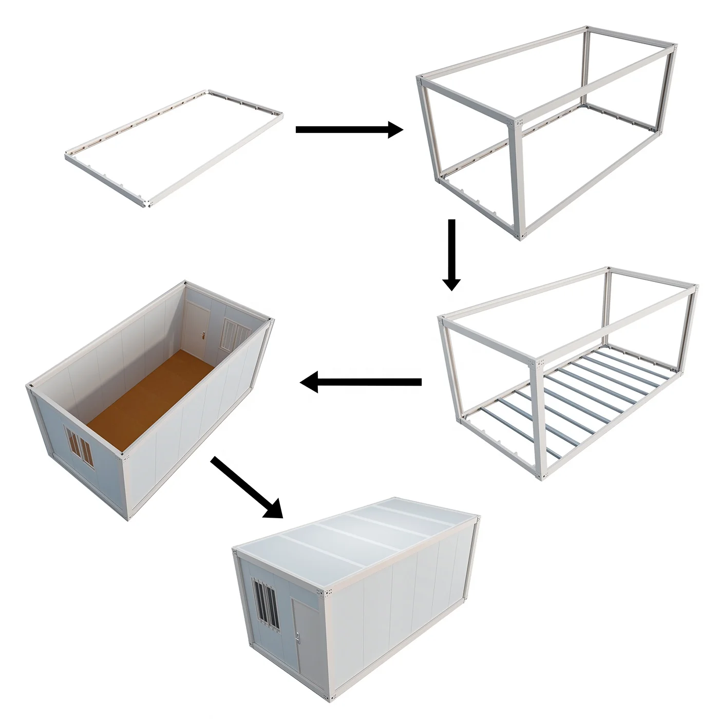 Luxury Villas 20Ft Prefabricated Tiny House Detachable Container House for Sale Living with Bathroom and Toilet Prefab Home