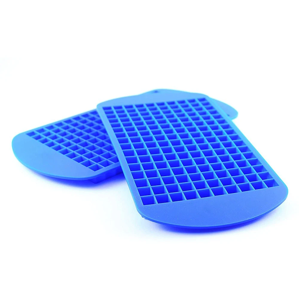 160 Holes Silicone Ice Cubing Tray, Mini Squared Shaped Ice Cube Making Molds