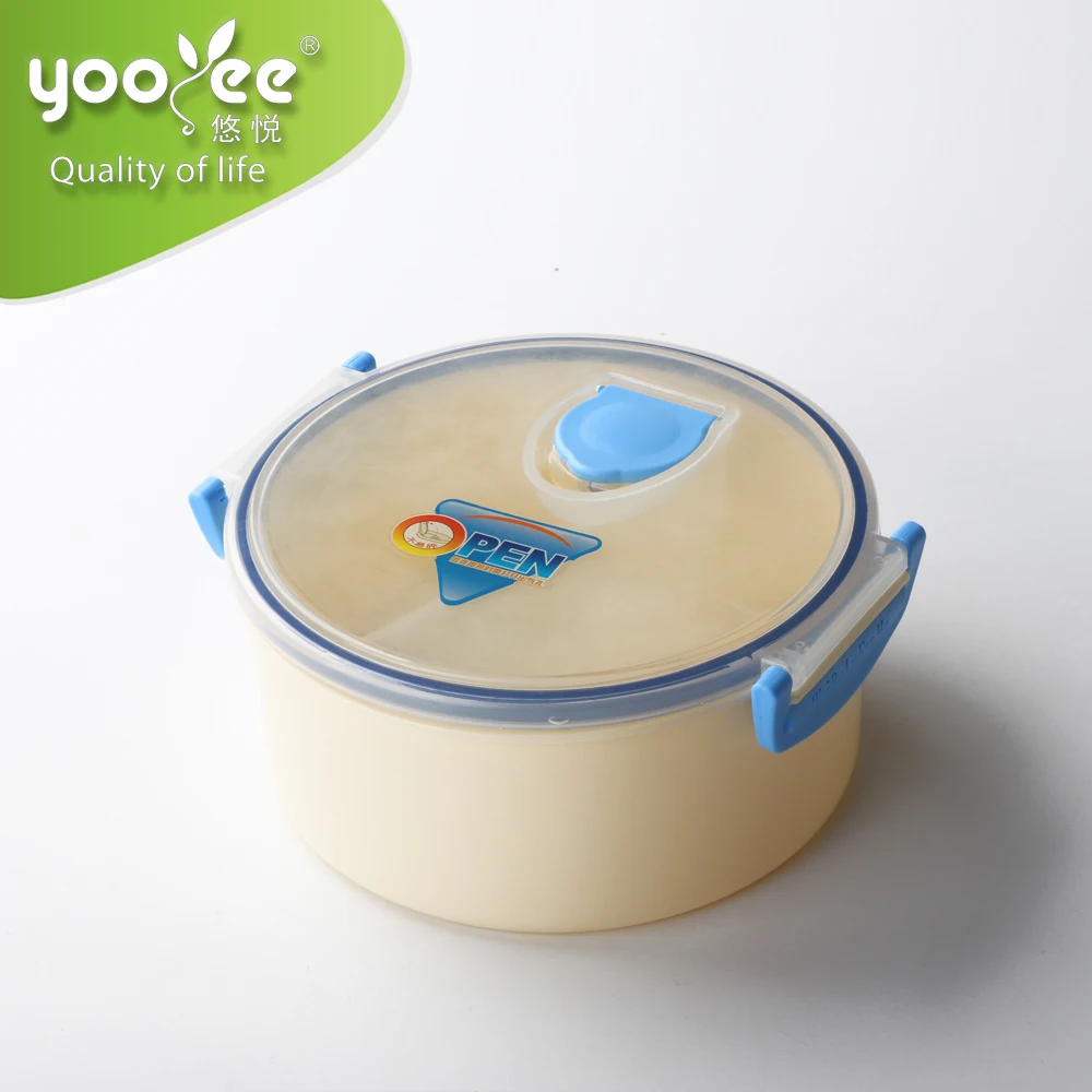 Meal Prep Containers Manufacture Food Grade Plastic Storage Boxes & Bins Round Shape Divided Lunch Box Food Packaging Easy Clean