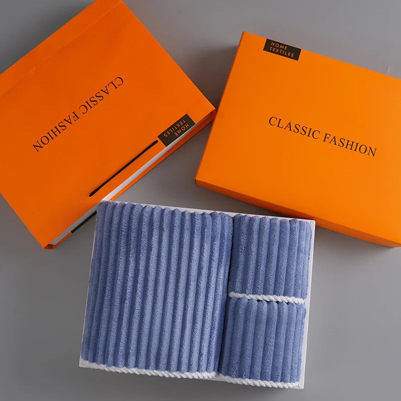 Индивидуальная упаковка толстое Коралловое бархатное полотенце 35x75 см 70x140 банное Полотенце Подарочный Набор