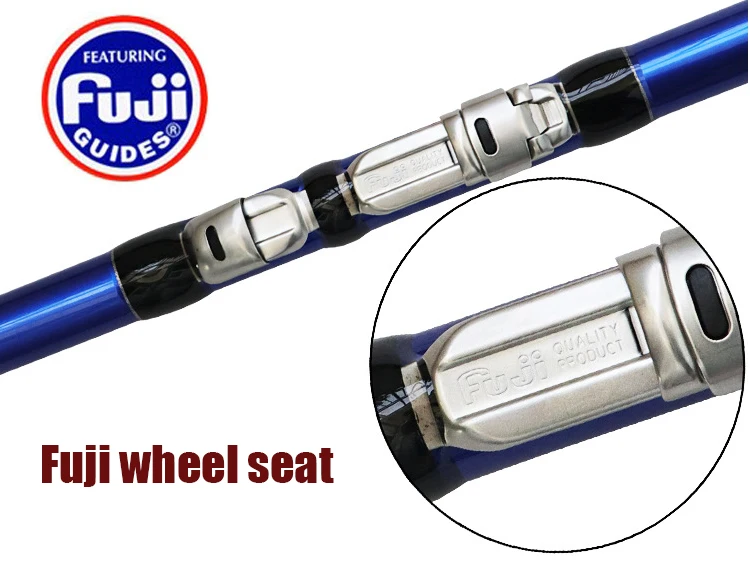 Wholesale high quality 4.2m 3-section pure carbon Fuji guides parts surf casting fishing rod