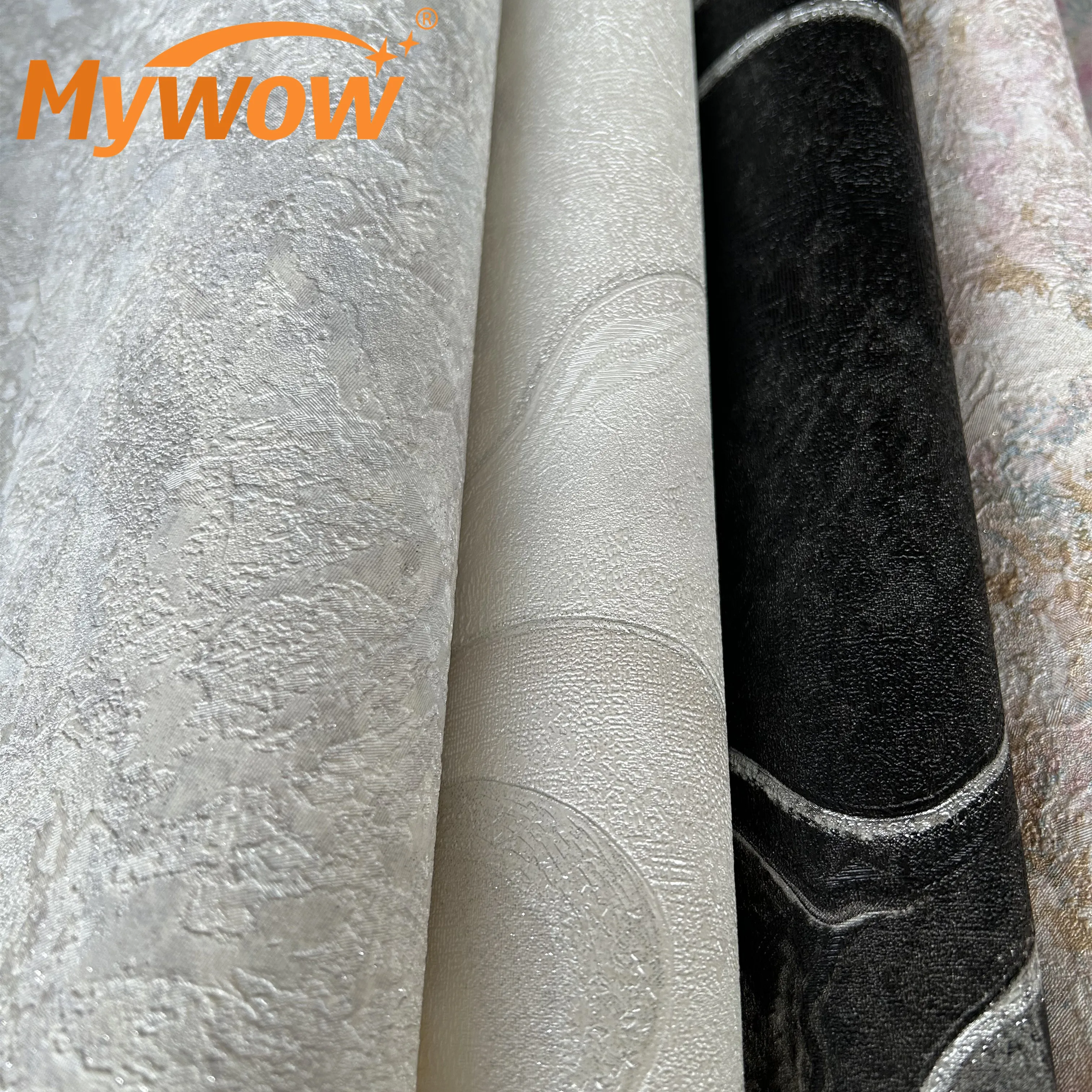 MyWow Colorful Marble Plain Embossed Textured Wallcovering Luxury 3D Big Wallpaper Roll PVC Wallpaper For Interior Decoration
