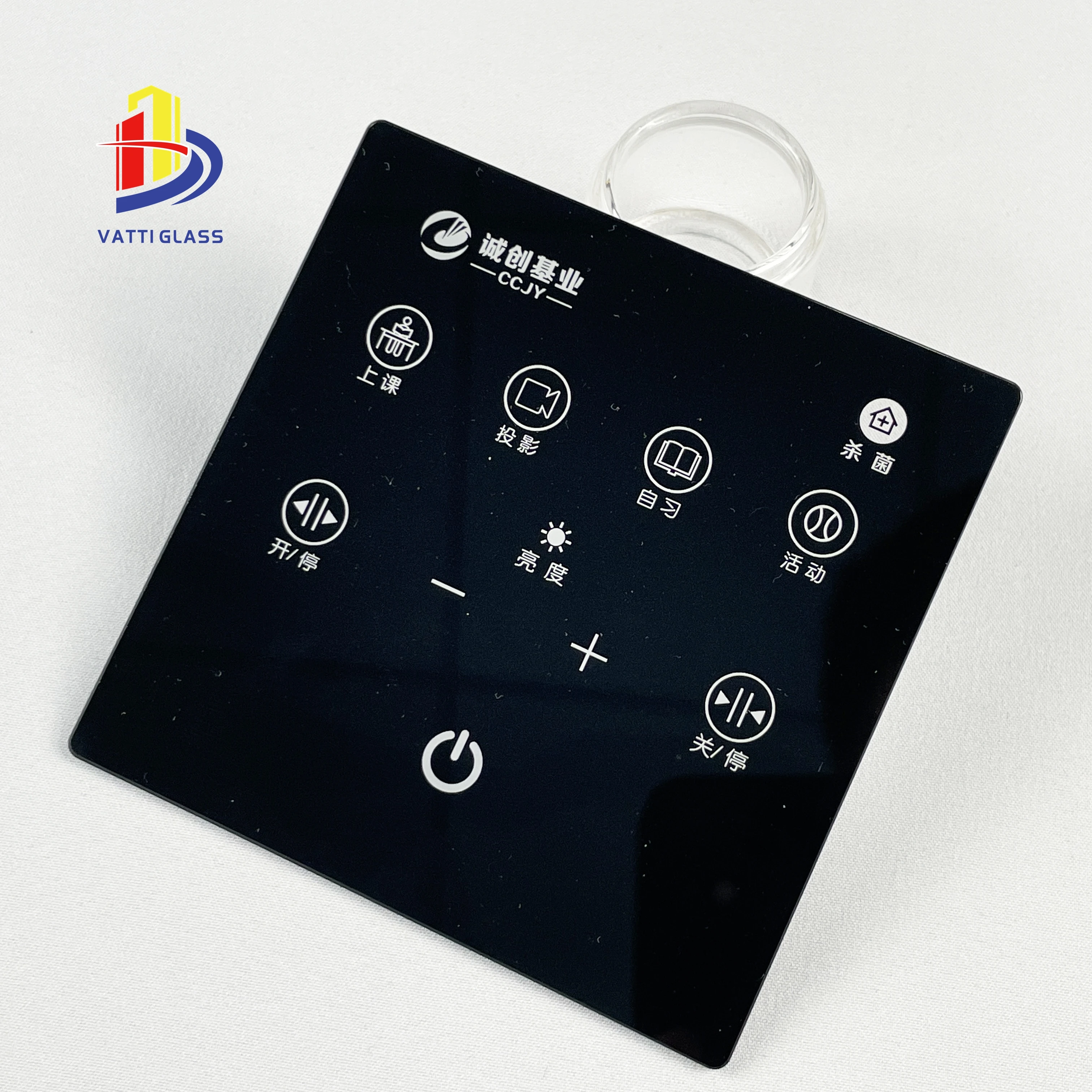 Factory Custom Silk Screen Printing Tempered Glass Panel Smart Light Switch Touch Glass Panel