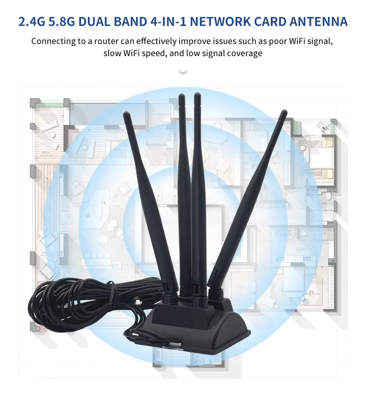 5g 2.4g 5.8g Dual Band Network Card Antenna Wifi Router-Sma Wireless Network Card External Antenna