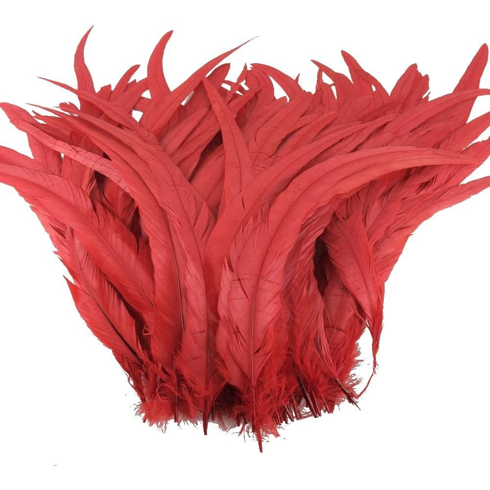 Bulk Natural 10-12Inch Bleached and Dyed Cocktail Feather for Craft Wedding Party Hats Costume Performances DIY Decoration