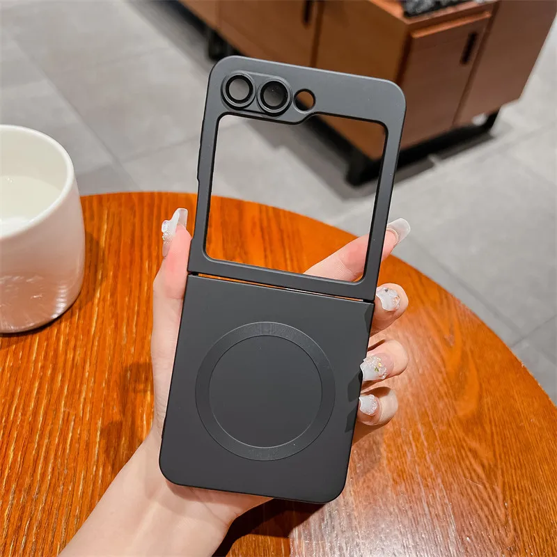 Matte Plating Liquid Silicone TPU Phone Case for Galaxy Z Flip 6 Multi Color Anti-drop Magnet Cover Case for Samsung Z Flip 6