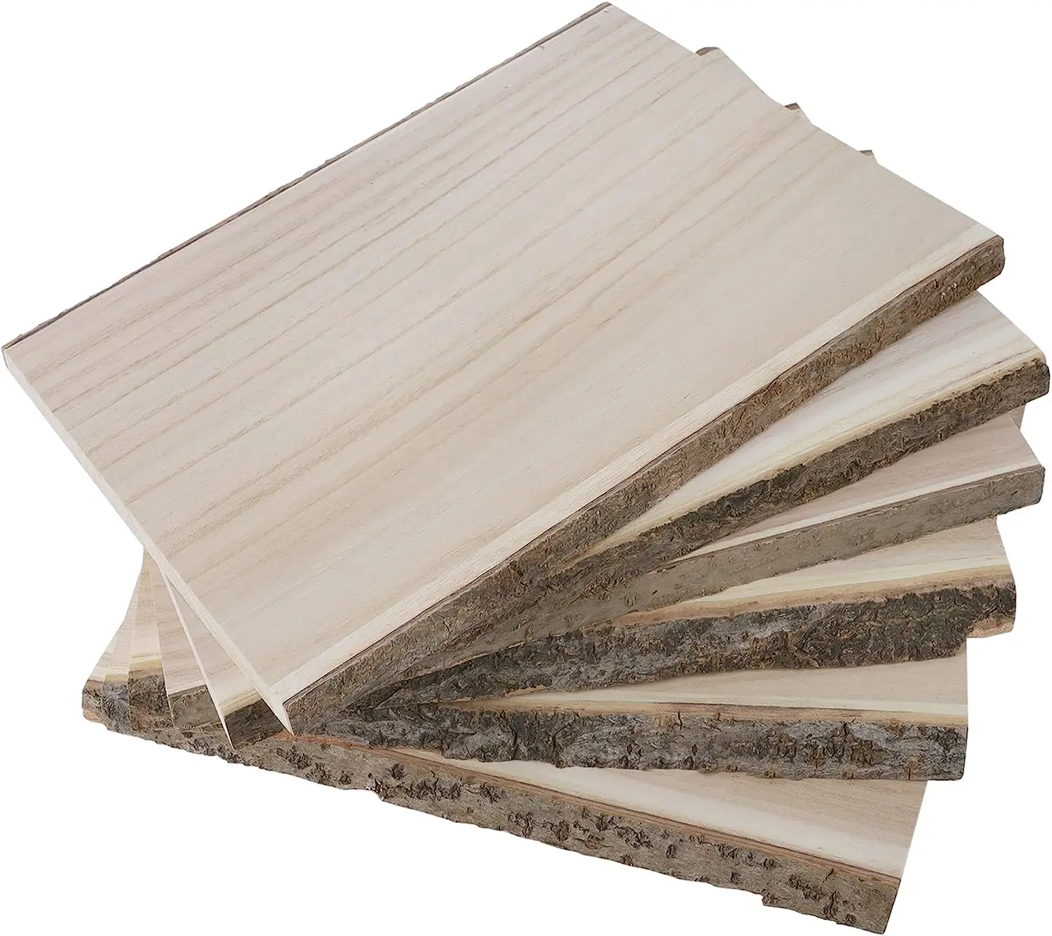 6Pcs Wood Planks  Rustic Wood Slices and Live Edge Wood Slab Set for DIY Crafting Natural and Unfinished Blank for Centerpieces