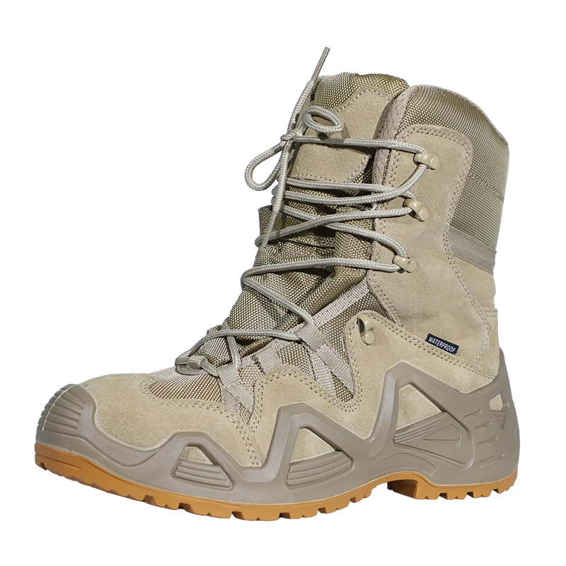 Double Safe Factory  Coyote Leather Tactical Hiking Outdoor Jungle Boots Combat Trekking Boots