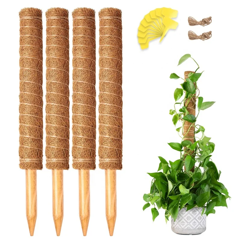 High Quality ECO Friendly Coir Moss Pole Garden Indoors Climbing Plants Moss Pole Potted Plant Support Totem Pole