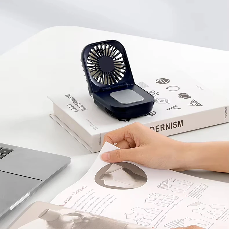 2024 Latest Semiconductor Rechargeable Fan 2000mah Battery Folding Fan Three Speed Cooling Portable Cooling Fan