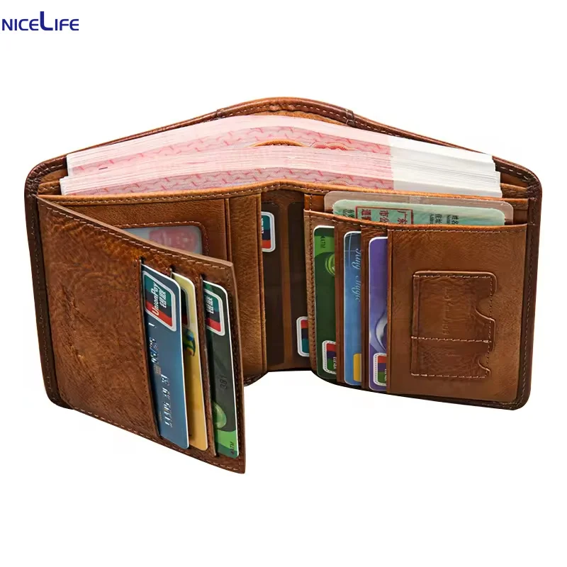 Cuzdan Money Bag Purses Wallate Wallet Men Original Top Branded Pure Cow Genuine Lather Wollet Men Clutch Wallet For Men