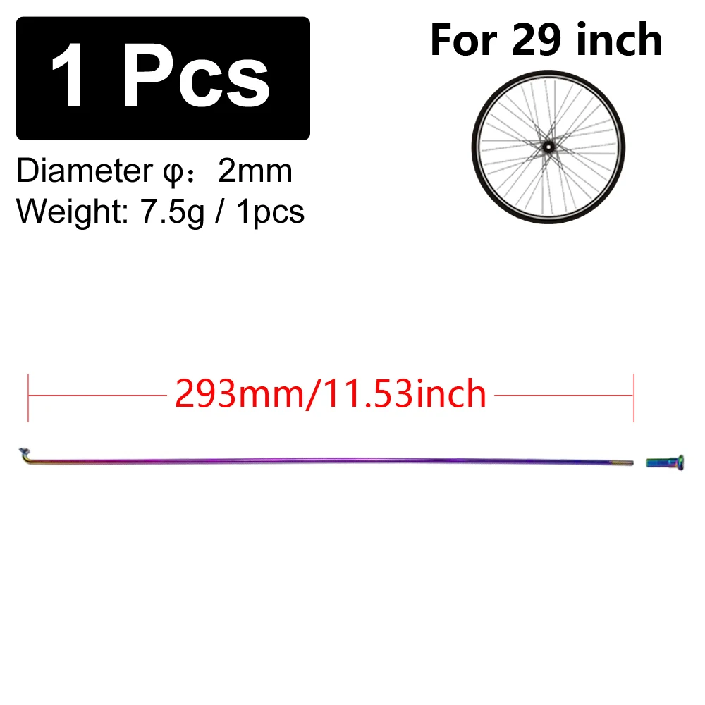 1 Pcs Rainbow Bike Radius 26 27.5 29 Inch Wheel Road Bicycle Spokes Stainless Steel Mountain Bike Spokes