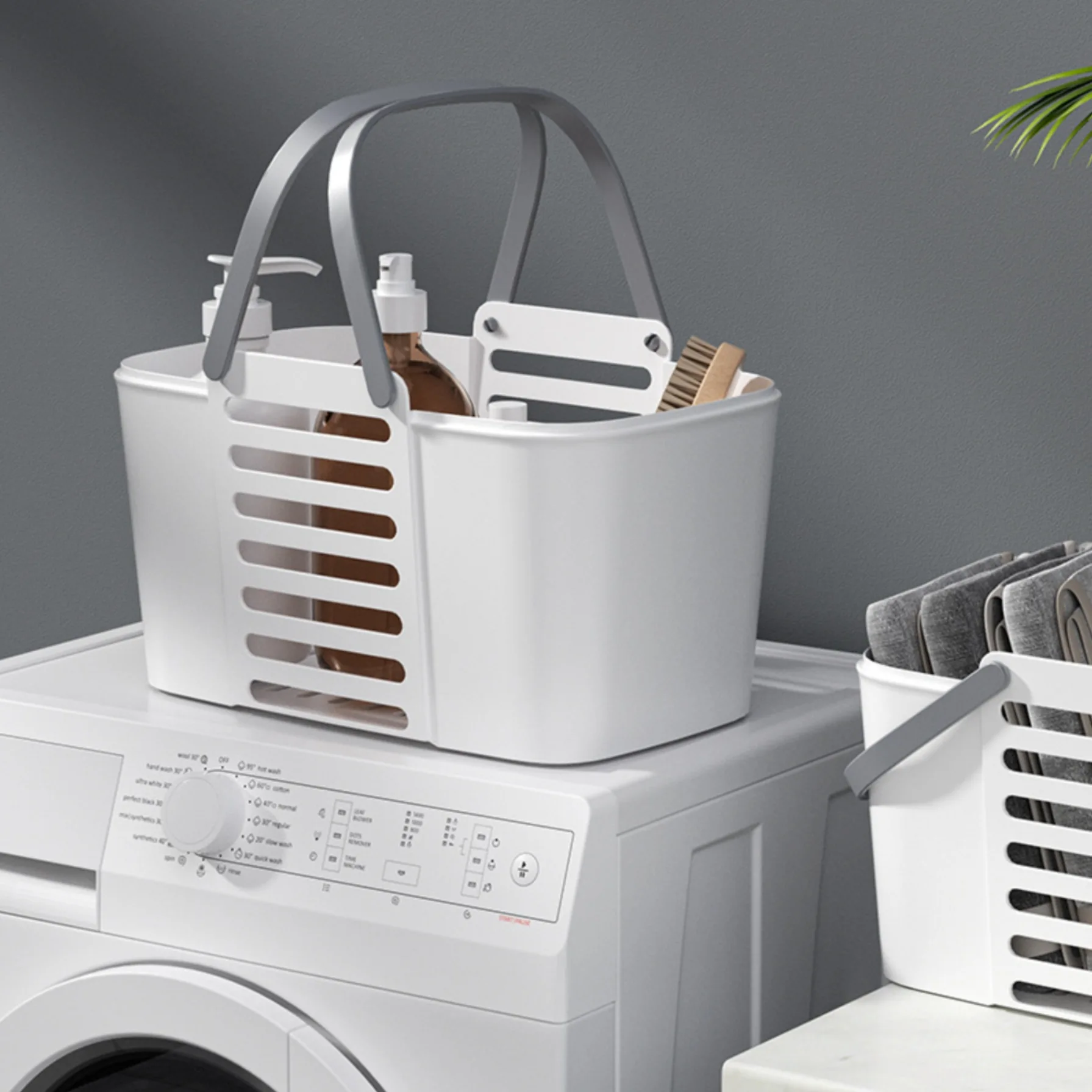 Hot Sale Utility  Laundry Hamper Organizer Pp Plastic Storage Basket With Comfort Carry Handles