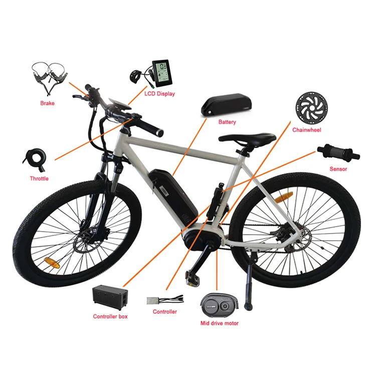 Parts 36V 48V 750W 1000w Mid Drive Motor Bike Electric Motorcycle Cycle Motor Kit Bicycle With Ebike Battery