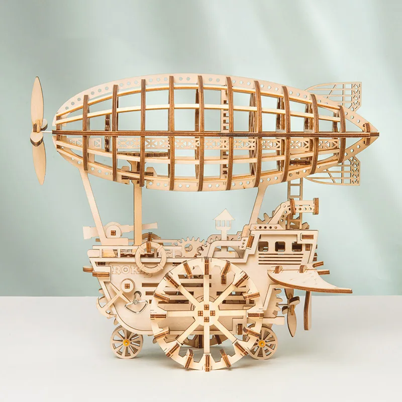 Robotime Rokr US Warehouse Factory Price LK702 Air Vehicle Assemble Toys 3D Wooden Puzzle Game