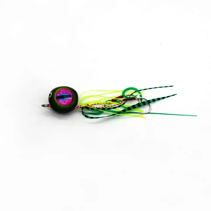 OEM 40g-200g Tenya Tai Rubber Kabura Slide Jig Snapper Grouper Sea-bream Metal Slow Jig Head With Rubber Skirt Jigging Lure