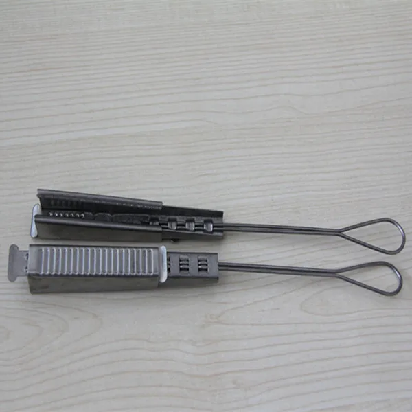 Metal FTTH Stainless Steel Insulation Optic Fiber flat cable drop wire tension clamp