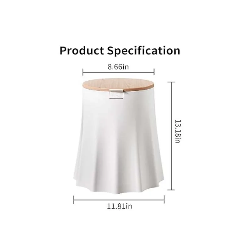 Bedroom Trash Can with Press Top Lid 10L Office Trash Bin Waste Basket 3 Gallon Plastic Garbage Bin for Home Bathroom Kitchen
