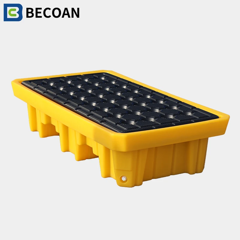 Wholesale With Drain Chemical Storage  Spill Containment Unit High Quality Spill Pallet 2 Drum Spill Tray_