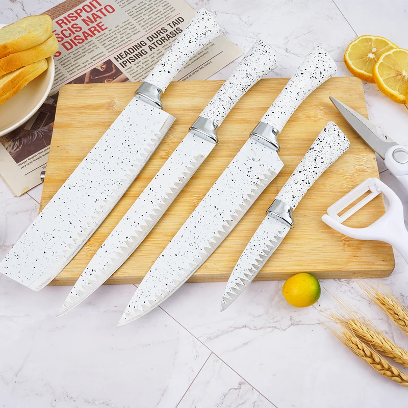 Wholesale Quality New Design Household Kitchen Knife 6 Pieces Of Stainless Steel Plastic Handle Set