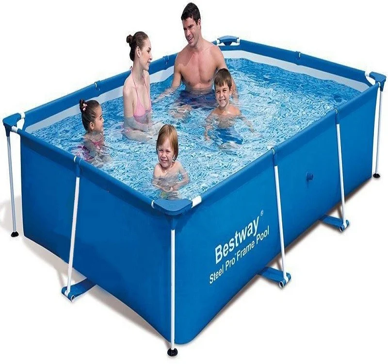 Best seller  Bestway 56403 2.59m x 1.70m x 61cm rectangular Steel metal frame agp Pool above ground swimming pool