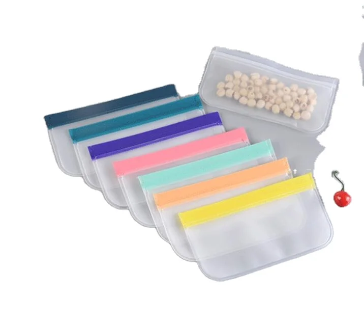 Household Kitchen Refrigerator Freezer Seal Thickened Matte PEVA Ziplock Bag Storage Organizer for Food Freezer Bag