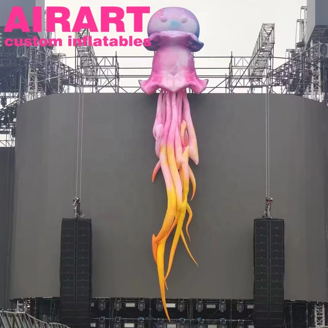 giant inflatable stage background decorative jellyfish music event inflatables