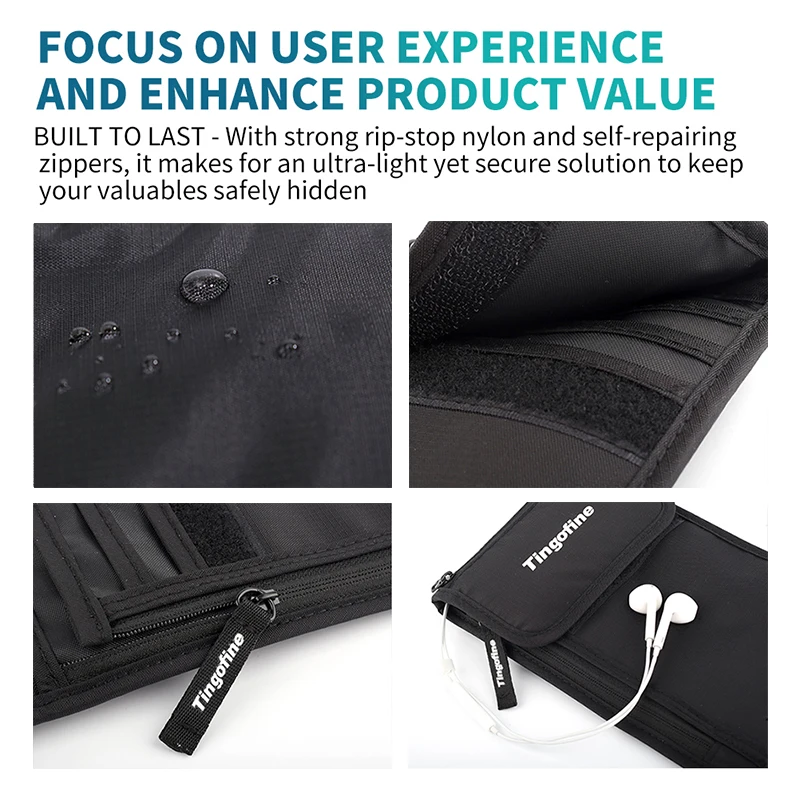 YIPINU nylon mesh material hanging rfid neck wallet travel neck pouch for passport card