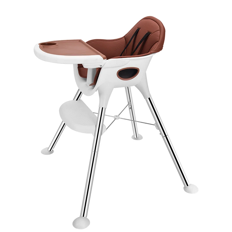 
Basic PU cushion stainless steel baby food eating feeding dining chairs highchair high chair for baby 