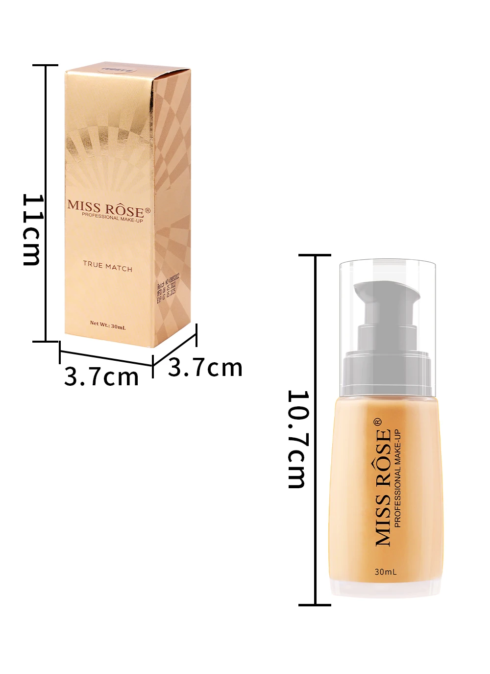 Miss Rose Liquid Foundation Moist Oil Control Face Whitening Long-lasting Conclear Makeup Cosmetics