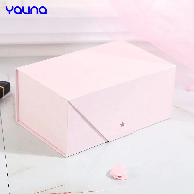 High quality envelope style magnetic folding champagne red wine packaging boxes for cosmetic wigs jewelry boxes