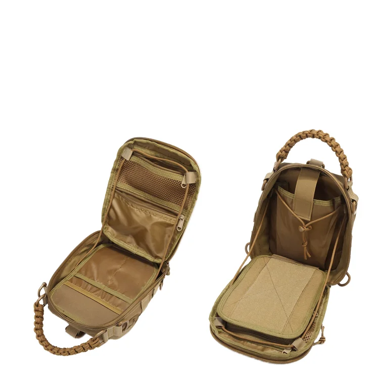 Hot Outdoor Waterproof Single Shoulder Tactical Chest Bag Polyester Molle Sports Backpack for Riding Hiking Camouflage