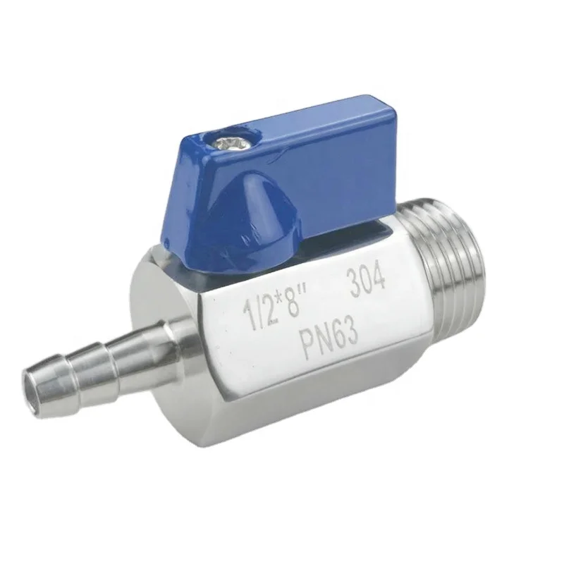 stainless steel polish butterfly handle ss316 ss304 1/8 inch mini ball valve with spray nozzle
