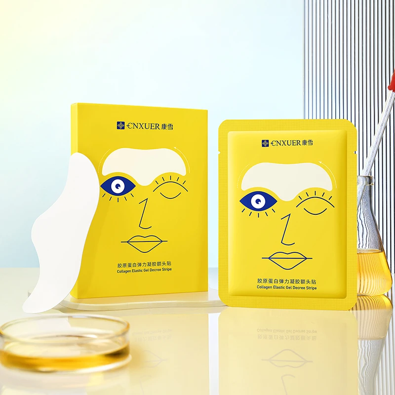 OEM Custom Face Forehead Patch Anti Wrinkle Fades Collagen Organic Hydrogel Hydrating  Firming Facial Skin Care Wrinkle Patch